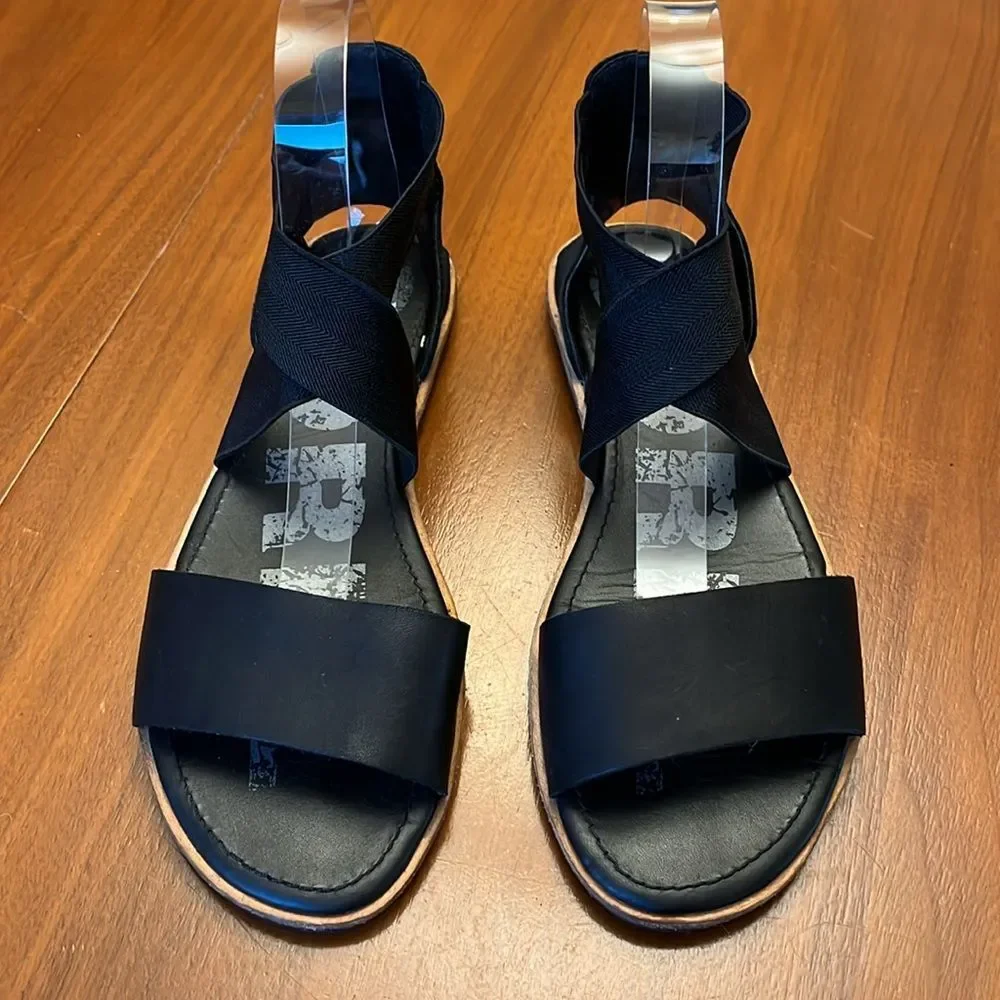 Sorel Ella cross strap sandal leather / elastic strap side 8.5 - Picture 3 of 7